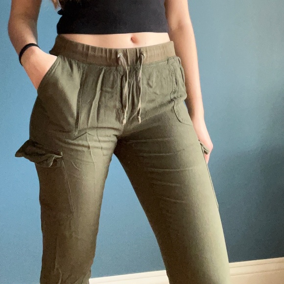 Pantalons cargo légers kaki - Picture 2 of 4